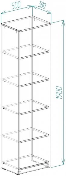Пенал Анжело Ferrum-decor на 5 полиць 1900x500x380 ДСП Дуб Сан-Марино 16 мм (FRD-104937) Пенал Анжело Ferrum-decor на 5 полиць 1900x500x380 ДСП Дуб Сан-Марино 16 мм (FRD-104937)