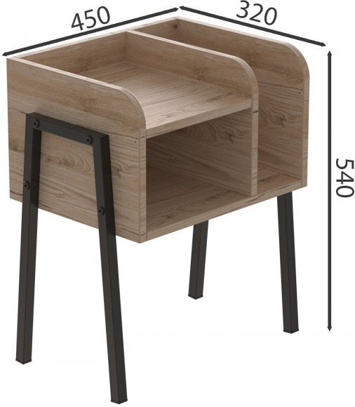 Тумба модульна Ferrum-decor Амелі 540x450x320 метал Чорний ДСП Дуб Сан-Марино 16 мм (FRD-103005) Тумба модульна Ferrum-decor Амелі 540x450x320 метал Чорний ДСП Дуб Сан-Марино 16 мм (FRD-103005)