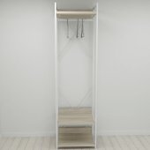Шафа Гардероб Уні секція 1 серії Конект Ferrum-decor 220x60x50см Білий метал ДСП Дуб Сонома 32 мм (FRD-104509)