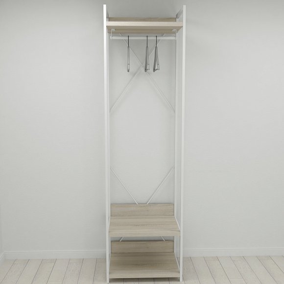 Шафа Гардероб Уні секція 1 серії Конект Ferrum-decor 220x60x50см Білий метал ДСП Дуб Сонома 32 мм (FRD-104509) Шафа Гардероб Уні секція 1 серії Конект Ferrum-decor 220x60x50см Білий метал ДСП Дуб Сонома 32 мм (FRD-104509)