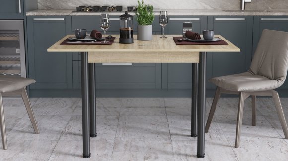 Обідній стіл-формер розкладний Берта Ferrum-decor 750x1200x900 Чорний метал ДСП Дуб Сонома 16 мм (FRD-105174) Обідній стіл-формер розкладний Берта Ferrum-decor 750x1200x900 Чорний метал ДСП Дуб Сонома 16 мм (FRD-105174)