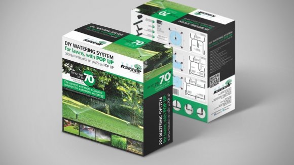 Комплект системи зрошення газону з висувними розбризкувачами POP UP до 70 м.кв.
