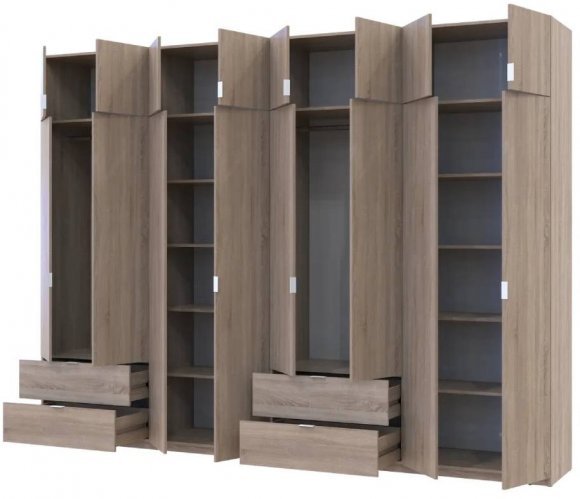Шафа для одягу Doros Лукас Дуб сонома 4+4 ДСП 320х50х240 DRS-011710 (42005127) Шафа для одягу Doros Лукас Дуб сонома 4+4 ДСП 320х50х240 DRS-011710 (42005127)
