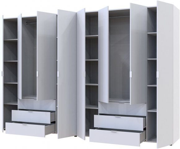Комплект шаф для одягу Doros Гелар (2 шт.) 310х49,5х203,4 см Білий (DRS-011116)