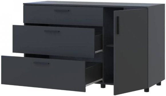 Комод Doros Торн Антрацит 3Ш/1Д 135х51.6х80 (DRS-012103)