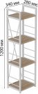 Етажерка 4/34 Ferrum-decor Серії Конект 120x34x28 білий ДСП Дуб Сан-Марино 16мм (FRD-104278)