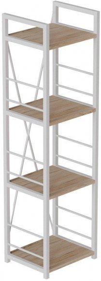 Етажерка 4/34 Ferrum-decor Серії Конект 120x34x28 білий ДСП Дуб Сан-Марино 16мм (FRD-104278)