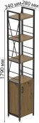 Етажерка 4/34 Ferrum-decor Серії Конект з тумбою 179x34x28 Чорний ДСП Артизан (FRD-104468)