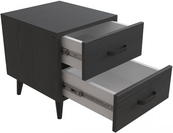 Тумба Віва 2 на конусних ніжках Ferrum-decor 41x35x40 Чорний метал ДСП Сосна Кембра 16 мм (FRD-106810)