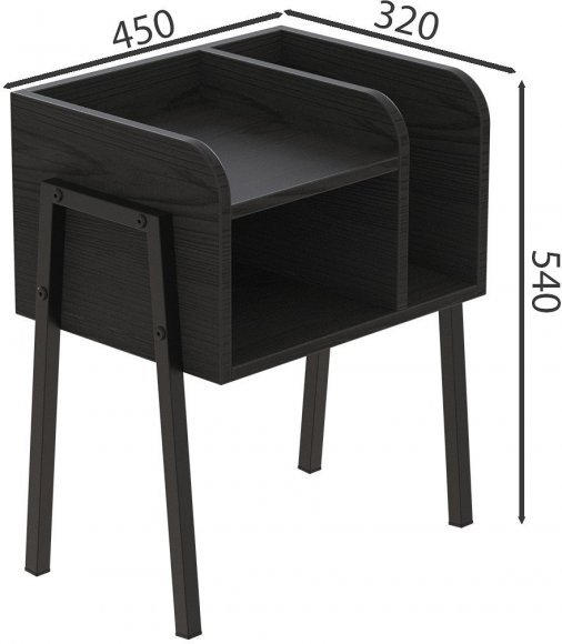 Тумба модульна Ferrum-decor Амелі 540x450x320 метал Чорний ДСП Сосна Кембра 16 мм (FRD-103006) Тумба модульна Ferrum-decor Амелі 540x450x320 метал Чорний ДСП Сосна Кембра 16 мм (FRD-103006)