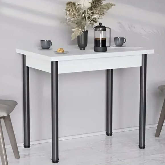 Обідній стіл-формер розкладний Берта Ferrum-decor 750x1400x900 Чорний метал ДСП Біле 16 мм (FRD-105178) Обідній стіл-формер розкладний Берта Ferrum-decor 750x1400x900 Чорний метал ДСП Біле 16 мм (FRD-105178)
