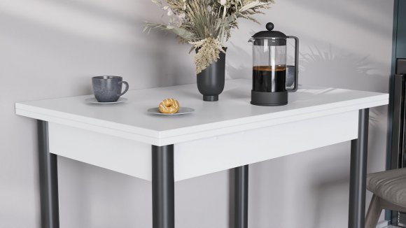 Обідній стіл-формер розкладний Берта Ferrum-decor 750x1400x900 Чорний метал ДСП Біле 16 мм (FRD-105178) Обідній стіл-формер розкладний Берта Ferrum-decor 750x1400x900 Чорний метал ДСП Біле 16 мм (FRD-105178)