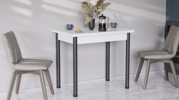 Обідній стіл-формер розкладний Берта Ferrum-decor 750x1400x900 Чорний метал ДСП Біле 16 мм (FRD-105178) Обідній стіл-формер розкладний Берта Ferrum-decor 750x1400x900 Чорний метал ДСП Біле 16 мм (FRD-105178)