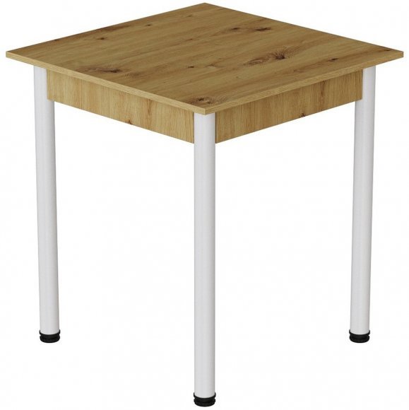 Стіл кухонний Ferrum-decor Агата 75x80x80 Білий ДСП Дуб Артизан 16мм (FRD-105675)