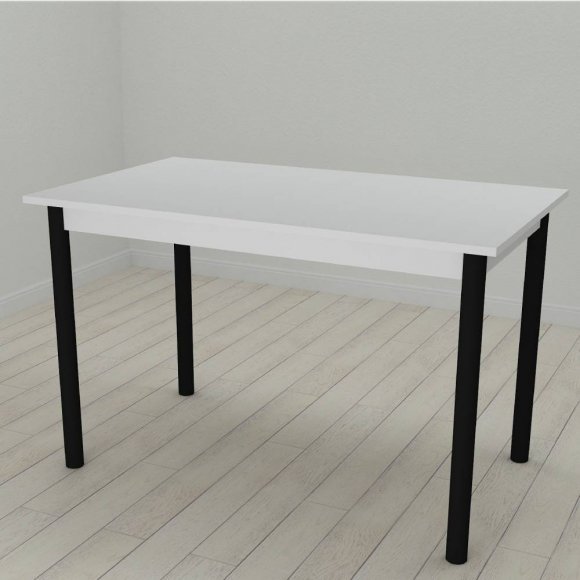 Стіл кухонний Ferrum-decor Беніта 75x120x70 Чорний ДСП Біле 16мм (FRD-106281)