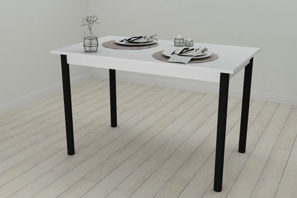 Стіл кухонний Ferrum-decor Беніта 75x120x70 Чорний ДСП Біле 16мм (FRD-106281)