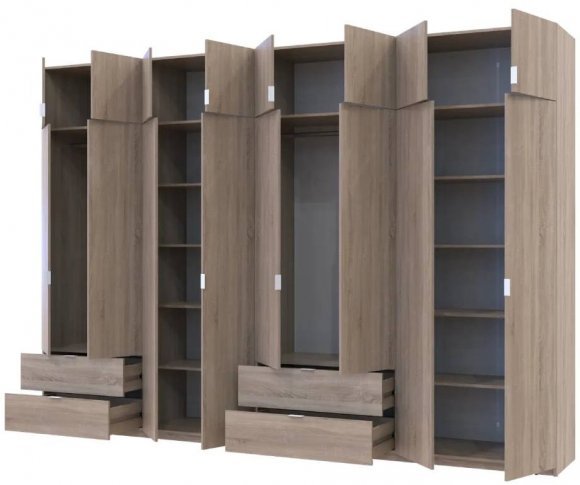 Шафа для одягу Doros Лукас Дуб сонома 4+4 ДСП 340х50х240 DRS-011711 (42005139) Шафа для одягу Doros Лукас Дуб сонома 4+4 ДСП 340х50х240 DRS-011711 (42005139)