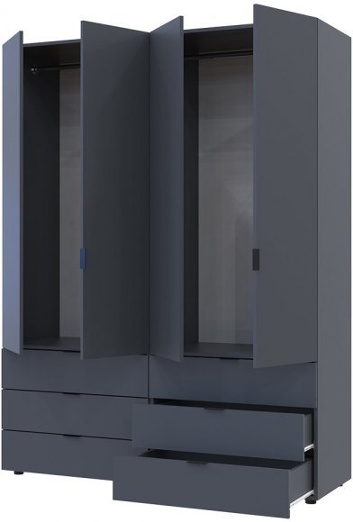Комплект шаф для одягу Doros Гелар (2 шт.) 155х49,5х203,4 см Графіт (DRS-011117) Комплект шаф для одягу Doros Гелар (2 шт.) 155х49,5х203,4 см Графіт (DRS-011117)