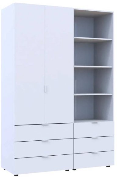Шафа для одягу Doros Гелар Білий 2ДСП з пеналом 137.5х49.5х203.4 (DRS-011911) Шафа для одягу Doros Гелар Білий 2ДСП з пеналом 137.5х49.5х203.4 (DRS-011911)