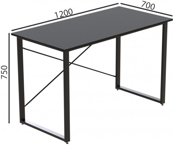 Комп'ютерний стіл Ferrum-decor Дейв 75x120x70 чорний ДСП Сосна Кембра 32мм (FRD-102012)