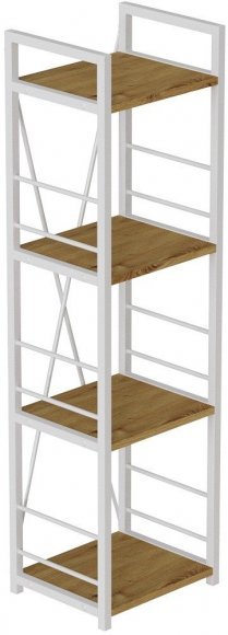Етажерка 4/34 Ferrum-decor Серії Конект 120x34x28 білий ДСП Дуб Артизан 16мм (FRD-104279)
