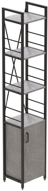 Етажерка 4/34 Ferrum-decor Серії Конект з тумбою 179x34x28 Чорний ДСП Бетон (FRD-104469)