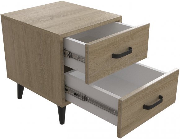 Тумба Віва 2 на конусних ніжках Ferrum-decor 41x35x40 Чорний метал ДСП Дуб Сонома 16 мм (FRD-106812)