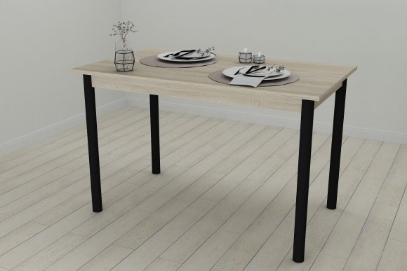 Стіл кухонний Ferrum-decor Беніта 75x120x70 Чорний ДСП Сонома 16мм (FRD-106282)