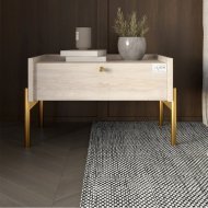 Тумба приліжкова LION Wood з однією шухлядою Самоа Димчастий (золоті ножки) (LION-041330) Тумба приліжкова LION Wood з однією шухлядою Самоа Димчастий (золоті ножки) (LION-041330)