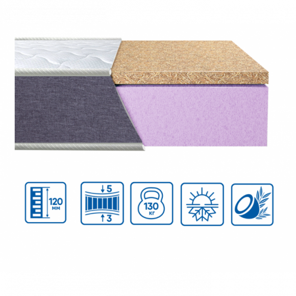 Матрац Brave foam-cocos 220х220х12 см
