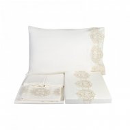 Постільна білизна ранфорс Daniella gold золотий с гипюром євро 200х220 см Постільна білизна ранфорс Daniella gold золотий с гипюром євро 200х220 см