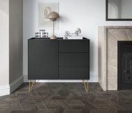 Комод Perfect Home Гармони / Harmony 1-дверний з 3 шухлядами і золотими ніжками KSZ97 Чорний/чорний мармур роял (PFH-091182) Комод Perfect Home Гармони / Harmony 1-дверний з 3 шухлядами і золотими ніжками KSZ97 Чорний/чорний мармур роял (PFH-091182)