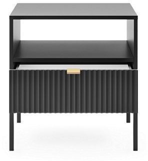 Тумба приліжкова Perfect Home Нова / Nova з 1 шухлядою і чорними ніжками S54 Чорний (PFH-091251) Тумба приліжкова Perfect Home Нова / Nova з 1 шухлядою і чорними ніжками S54 Чорний (PFH-091251)
