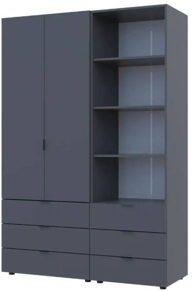 Шафа для одягу Doros Гелар Графіт 2ДСП з пеналом 137.5х49.5х203.4 (DRS-011912) Шафа для одягу Doros Гелар Графіт 2ДСП з пеналом 137.5х49.5х203.4 (DRS-011912)