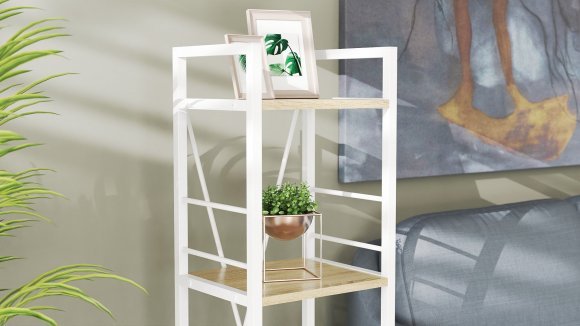 Етажерка 4/34 Ferrum-decor Серії Конект 120x34x28 білий ДСП Дуб Сонома 16мм (FRD-104280) Етажерка 4/34 Ferrum-decor Серії Конект 120x34x28 білий ДСП Дуб Сонома 16мм (FRD-104280)