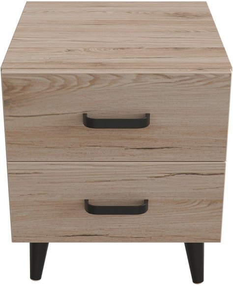 Тумба Віва 2 на конусних ніжках Ferrum-decor 41x35x40 Чорний метал ДСП Дуб Сан-Марино 16 мм (FRD-106814)