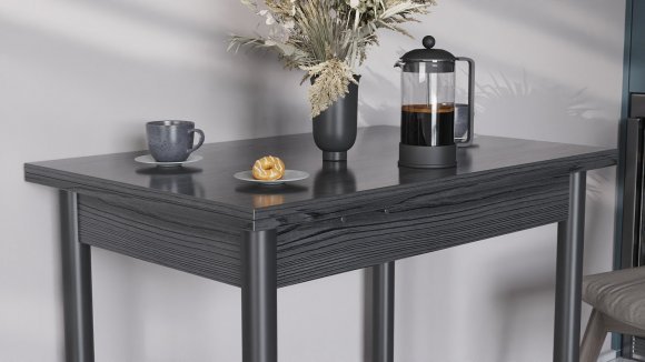 Обідній стіл-формер розкладний Берта Ferrum-decor 750x1400x900 Чорний метал ДСП Сосна Кембра 16 мм (FRD-105180)