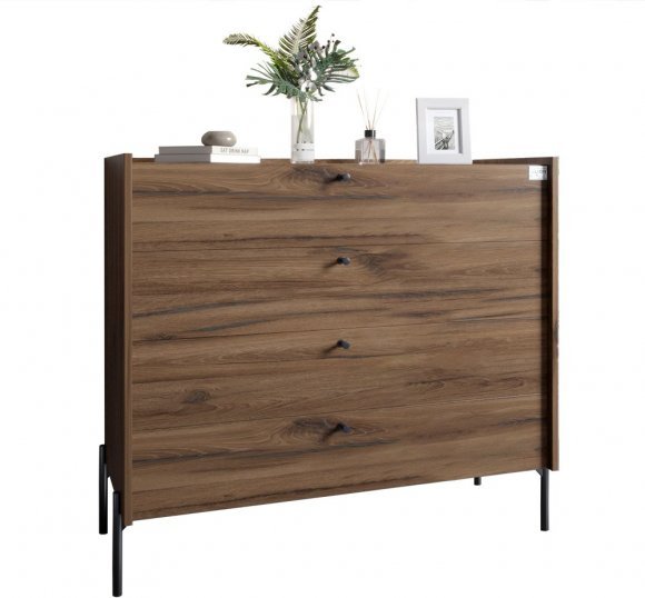Комод із 4 шухлядами LION Wood із чорними ніжками 100х90х45 см Дуб Ліворно (LION-042979) Комод із 4 шухлядами LION Wood із чорними ніжками 100х90х45 см Дуб Ліворно (LION-042979)