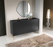 Комод Perfect Home Гармони / Harmony 3-дверний з золотими ніжками K144 Чорний/чорний мармур роял (PFH-091184) Комод Perfect Home Гармони / Harmony 3-дверний з золотими ніжками K144 Чорний/чорний мармур роял (PFH-091184)