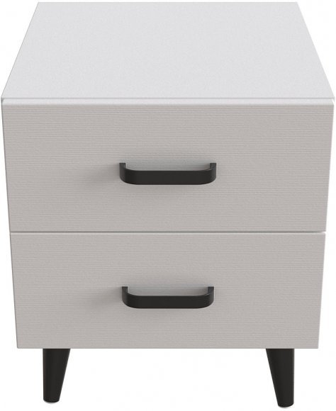 Тумба Віва 2 на конусних ніжках Ferrum-decor 41x35x40 Чорний метал ДСП Білий 16 мм (FRD-106815)