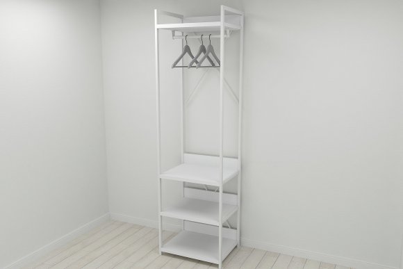 Шафа Гардероб Уні секція 3 серії Конект Ferrum-decor 220x60x50см Білий метал ДСП Білий 32 мм (FRD-104531)
