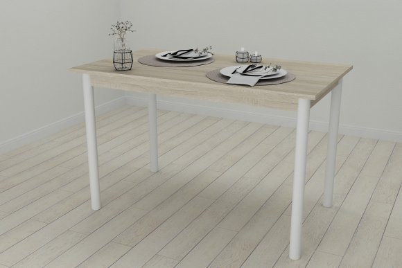 Стіл кухонний Ferrum-decor Беніта 75x120x80 Білий ДСП Сонома 16мм (FRD-106285) Стіл кухонний Ferrum-decor Беніта 75x120x80 Білий ДСП Сонома 16мм (FRD-106285)