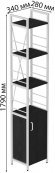 Етажерка 4/34 Ferrum-decor Серії Конект із тумбою 179x34x28 Білий ДСП Сосна Кембра (FRD-104472)