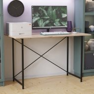 Стіл письмовий Line Лайт Ferrum-decor 750x1200x500 Чорний метал ДСП Дуб Сан-Марино 16 мм (FRD-104851)