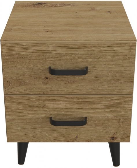 Тумба Віва 2 на конусних ніжках Ferrum-decor 41x35x40 Чорний метал ДСП Дуб Артизан 16 мм (FRD-106816)