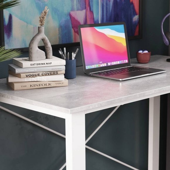 Письмовий стіл Ferrum-decor Драйв 750x1200x700 Білий метал ДСП Бетон 16 мм (FRD-103191) Письмовий стіл Ferrum-decor Драйв 750x1200x700 Білий метал ДСП Бетон 16 мм (FRD-103191)
