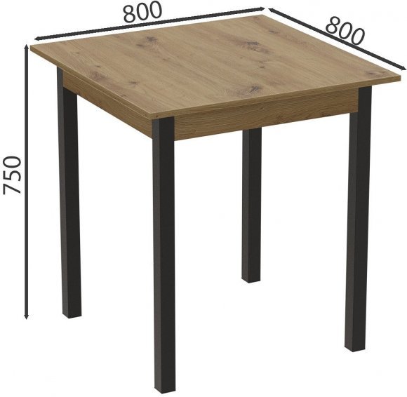 Стіл кухонний Ferrum-decor Агата 75x80x80 Чорний ДСП Дуб Артизан 16мм (FRD-105679) Стіл кухонний Ferrum-decor Агата 75x80x80 Чорний ДСП Дуб Артизан 16мм (FRD-105679)