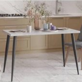 Стіл кухонний Марсель 50 Ferrum-decor 75x120x60 Чорний метал ДСП Бетон 32 мм (FRD-106695)