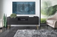 Тумба під телевізор Perfect Home Гармони / Harmony 1-дверна з 2 шухлядами і золотими ніжками RTV144 Чорний/чорний мармур роял (PFH-091179) Тумба під телевізор Perfect Home Гармони / Harmony 1-дверна з 2 шухлядами і золотими ніжками RTV144 Чорний/чорний мармур роял (PFH-091179)