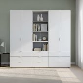 Шафа для одягу Doros Гелар Білий 2+2ДСП з пеналом 215х49.5х203.4 (DRS-011915)